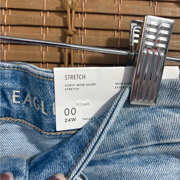 American Eagle Outfitters Light Blue Ripped Jean Shorts - Picture 2 of 7